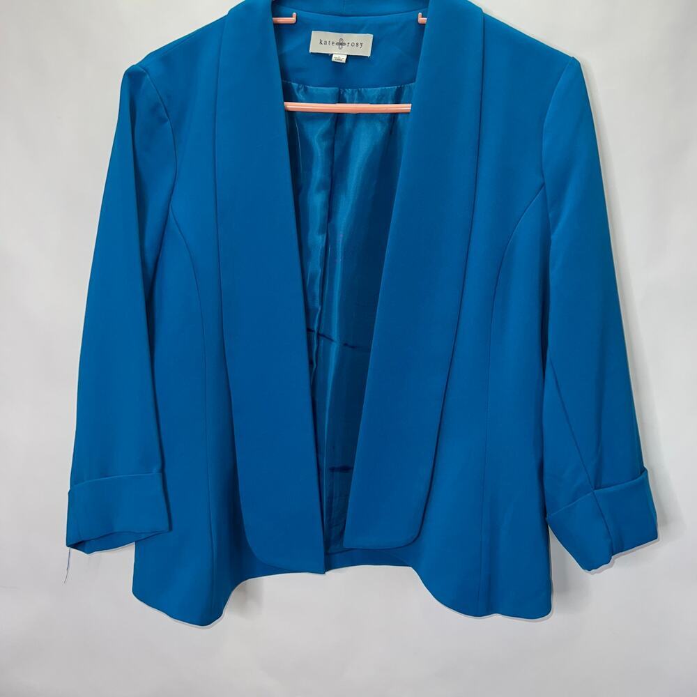 Kate Rosy Blue Cropped Blazer Career Casual Size L